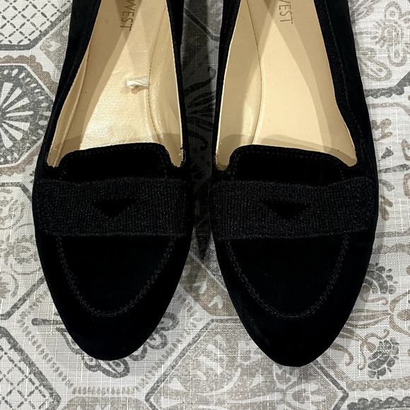 Black Suede Zappoli Loafer Ballet Flats by NINE WEST Size 8.5M - Picture 2 of 11